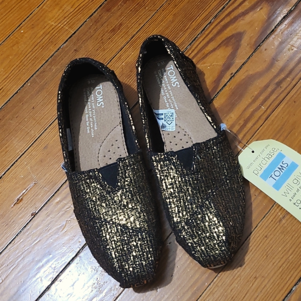 TOMS for Women: Classic Bronze/Gold GlitterĀ Slip on Shoe sz 6 - Picture 5 of 10